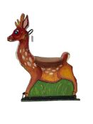 Early to mid-20th century painted wood fairground ride in the form of a deer
