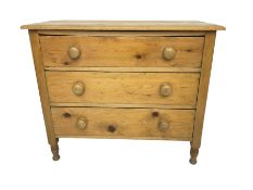 Late 19th century waxed pine chest