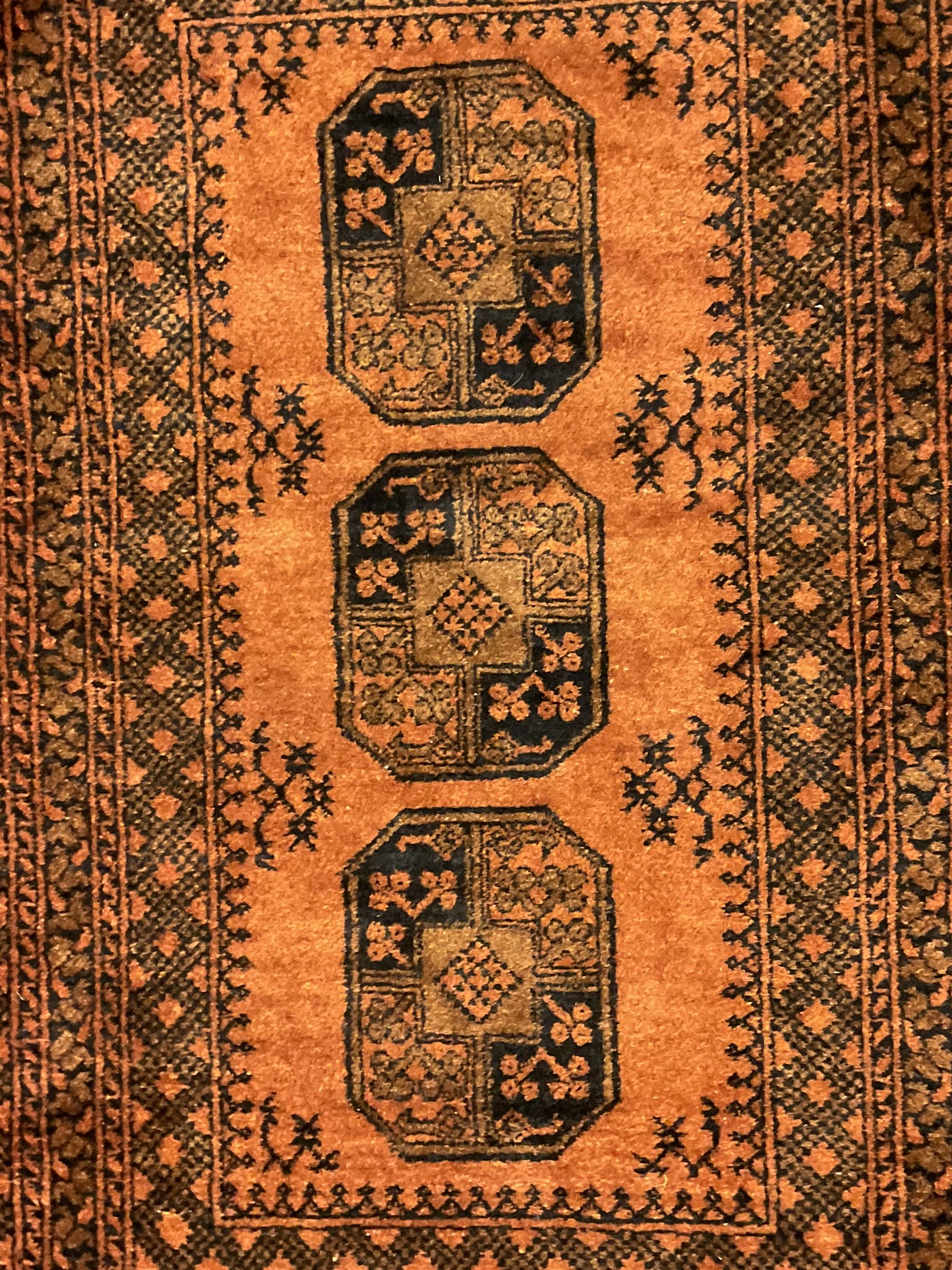 Afghan Bokhara dark amber ground rug - Image 3 of 3