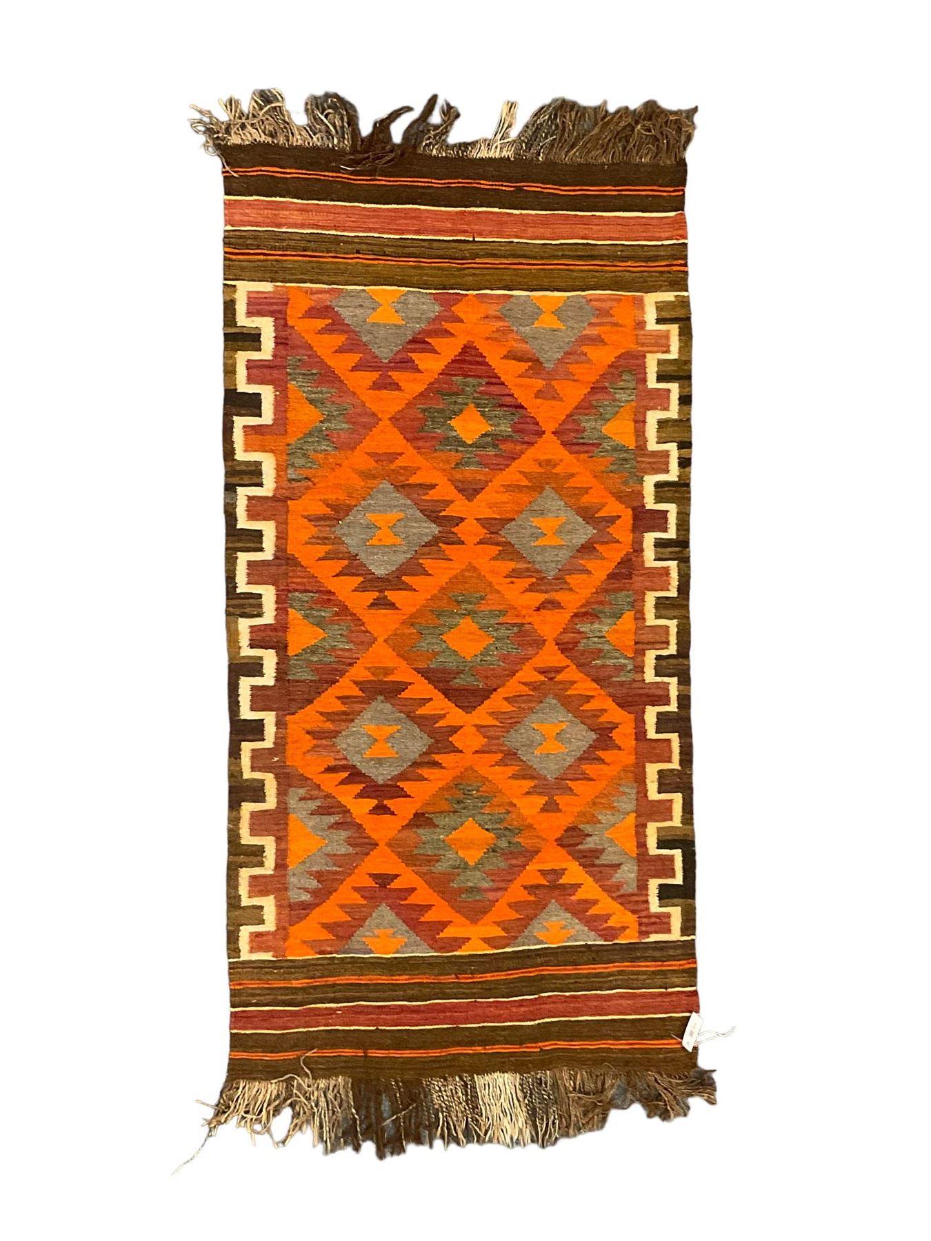 Turkish Kilim amber ground rug