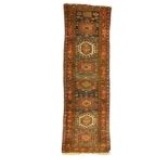 Antique Turkish Heriz red ground runner rug