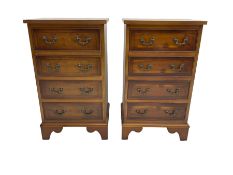 Pair of Georgian design yew wood bedside chests