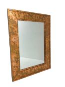 Large copper framed mirror