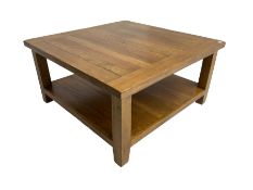 Square solid oak coffee table