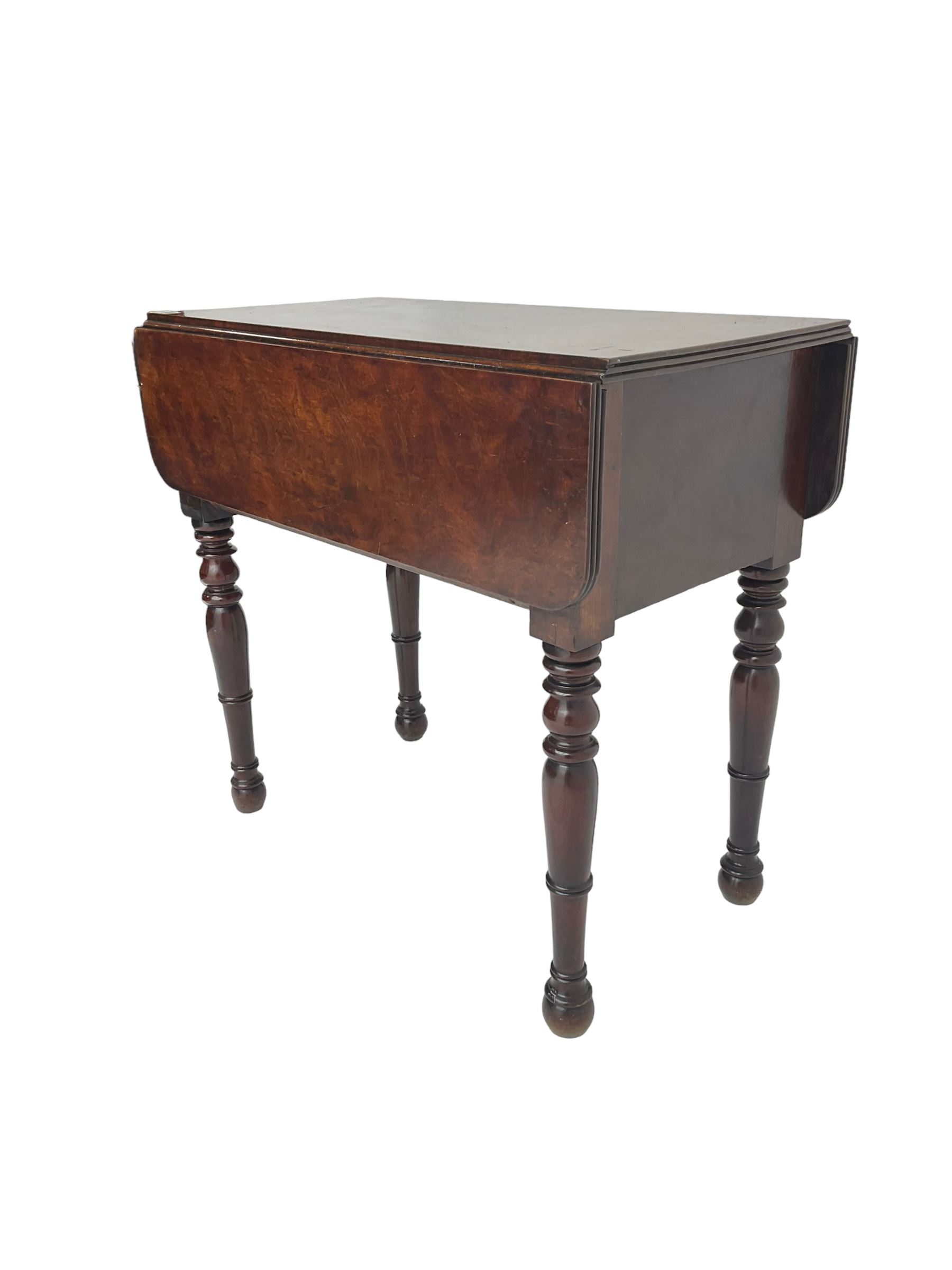 19th century walnut drop leaf side table - Image 5 of 7