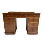 Victorian mahogany twin pedestal desk