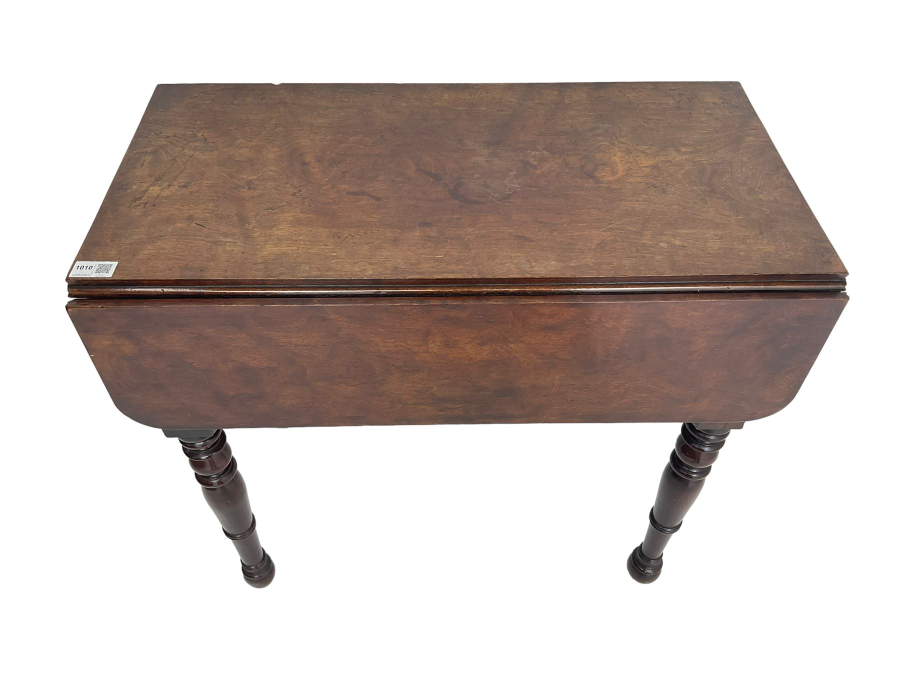 19th century walnut drop leaf side table - Image 2 of 7