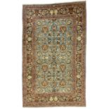 Central Persian Qum pale blue ground rug