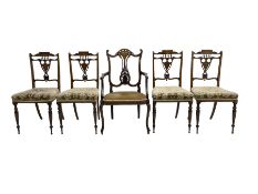 Set four Edwardian rosewood chairs