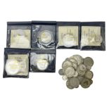 Approximately 280 grams of Great British pre 1947 silver coins
