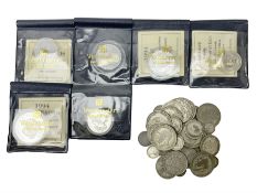 Approximately 280 grams of Great British pre 1947 silver coins