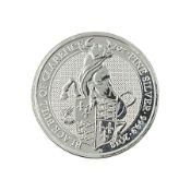 Queen Elizabeth II United Kingdom 2018 'Black Bull of Clarence' two ounce fine silver five pounds co