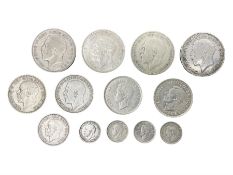 Approximately 110 grams of Great British pre 1947 silver coins