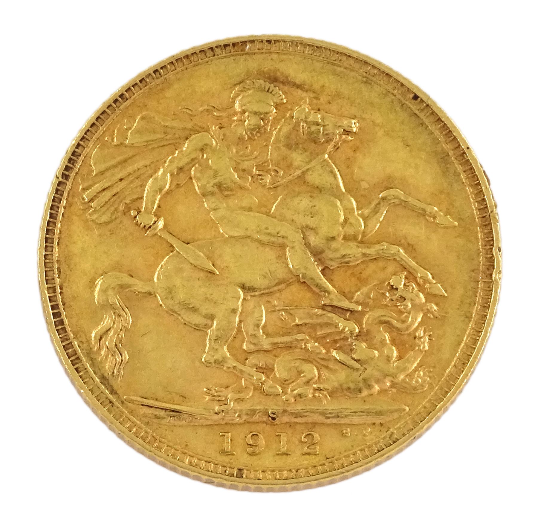 King George V 1912 gold full sovereign coin - Image 2 of 2
