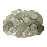 Approximately 840 grams of Great British pre 1947 silver florin or two shillings coins