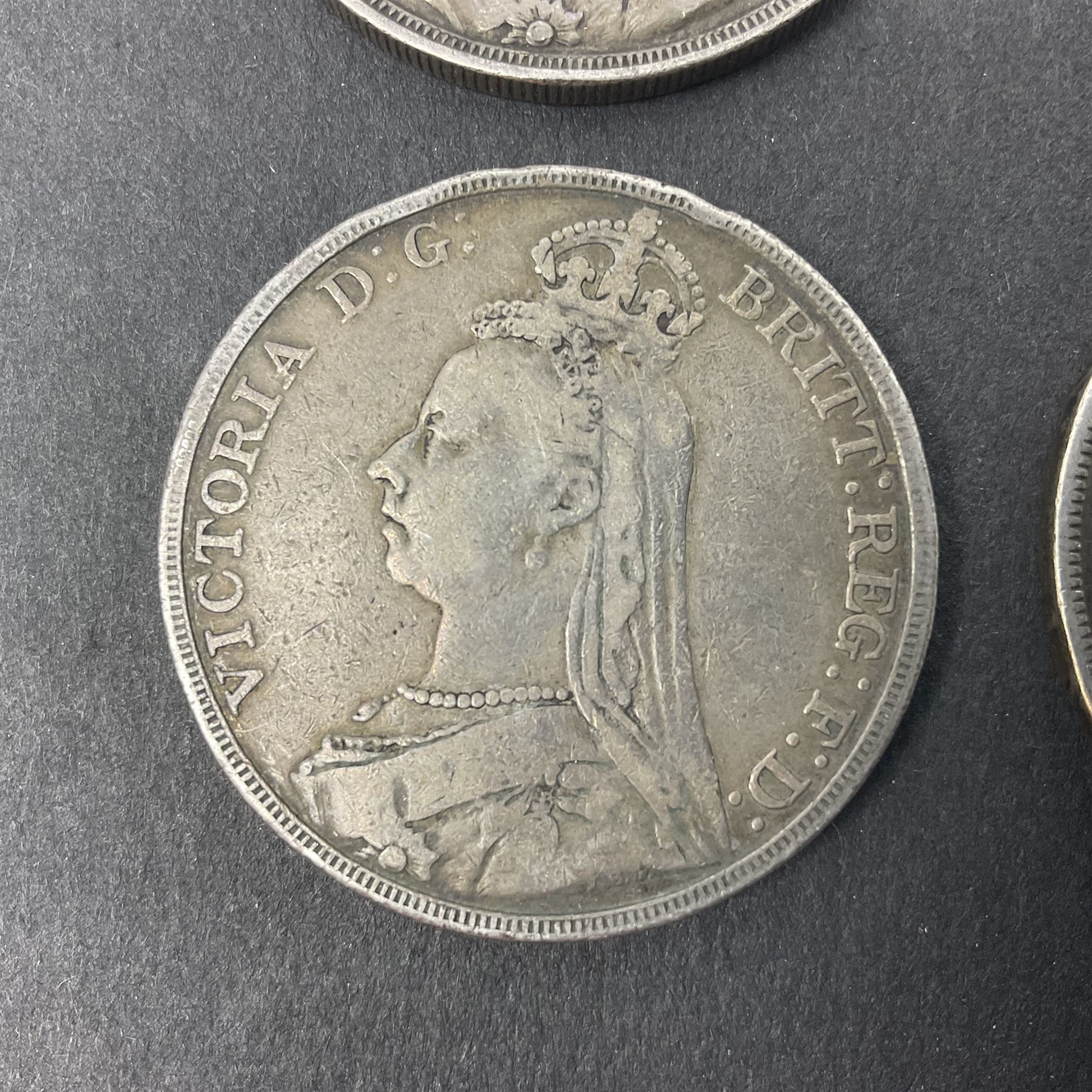 Four Queen Victoria crown coins dated 1887 - Image 4 of 8