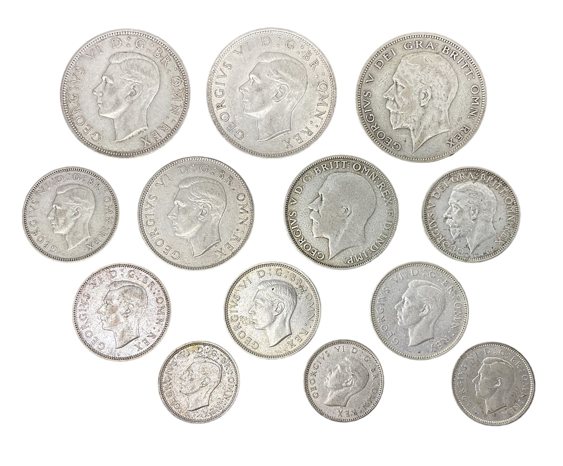 Approximately 100 grams of Great British pre 1947 silver coins including halfcrowns etc