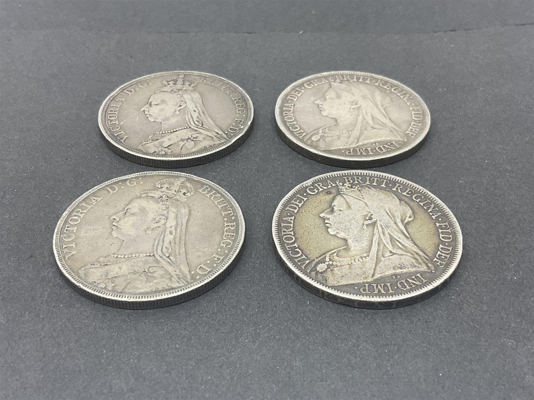 Four Queen Victoria crown coins dated 1887 - Image 6 of 8