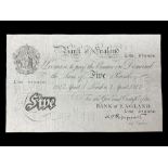 Bank of England Peppiatt white five pound banknote