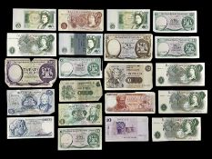 Banknotes including Bank of England Page Series D one pounds