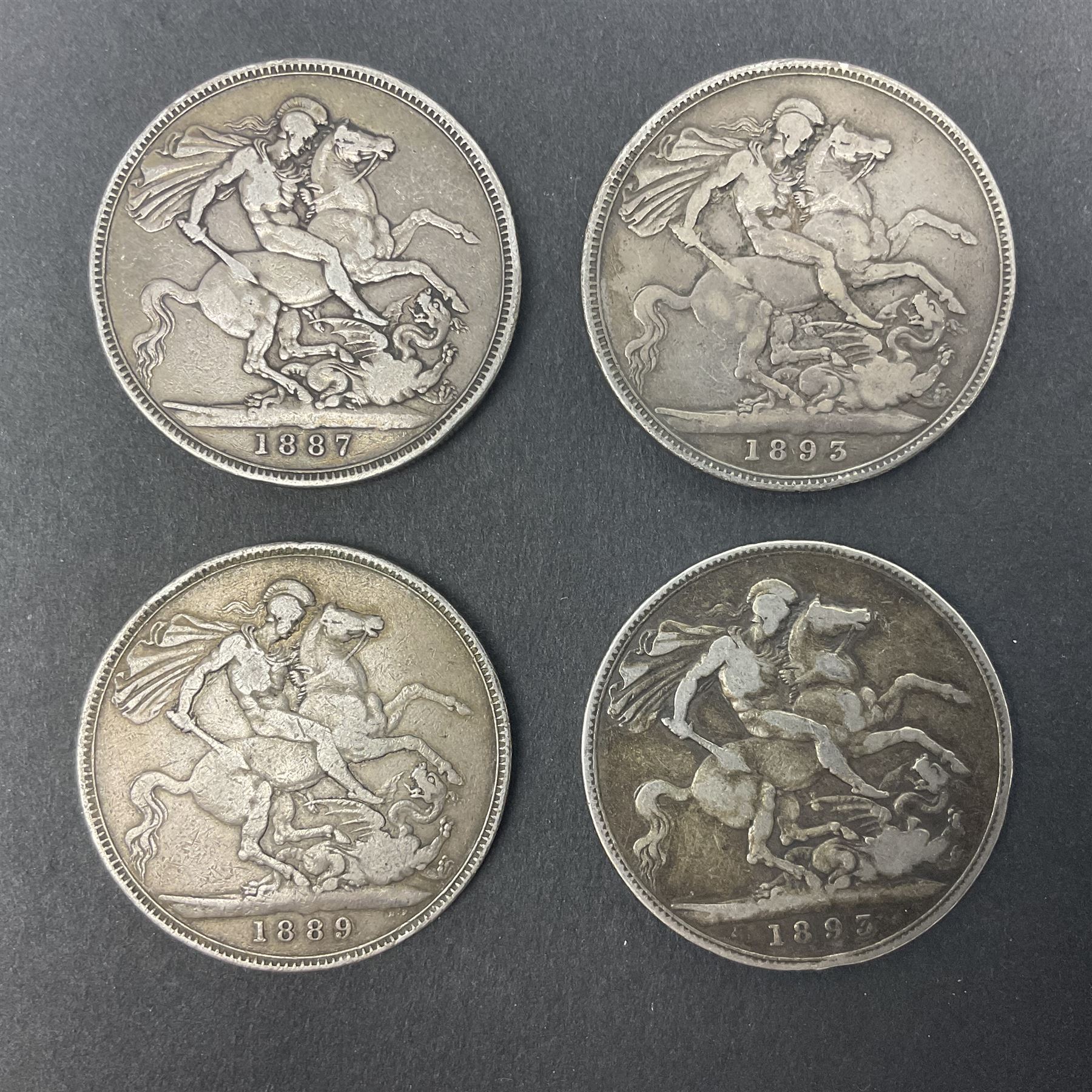 Four Queen Victoria crown coins dated 1887 - Image 8 of 8