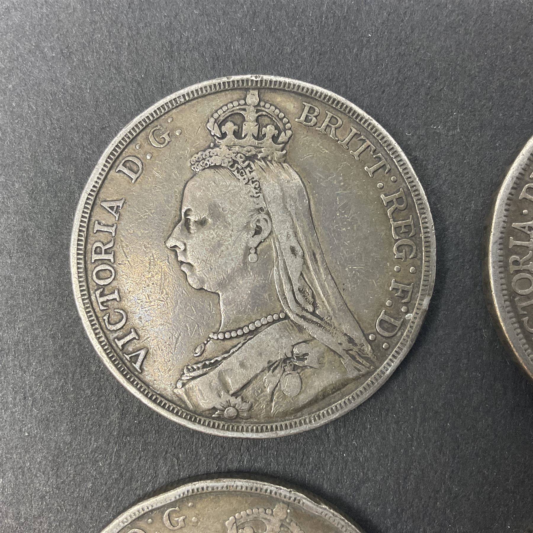 Four Queen Victoria crown coins dated 1887 - Image 2 of 8