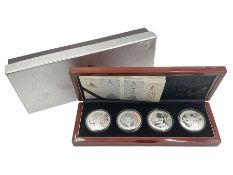 China 2008 Beijing Olympic Games official commemorative silver four coin set
