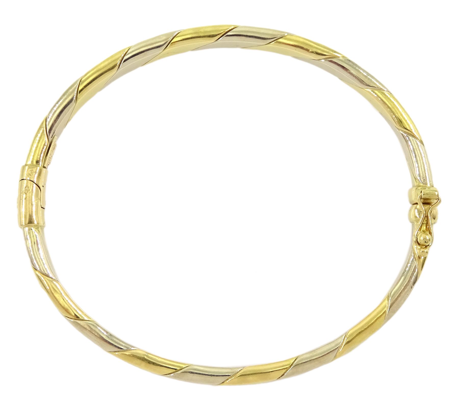 18ct white and yellow gold bangle - Image 2 of 2