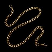 Early 20th century 9ct rose gold curb link watch/necklace chain