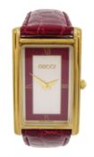 Gucci gold-plated rectangular quartz wristwatch