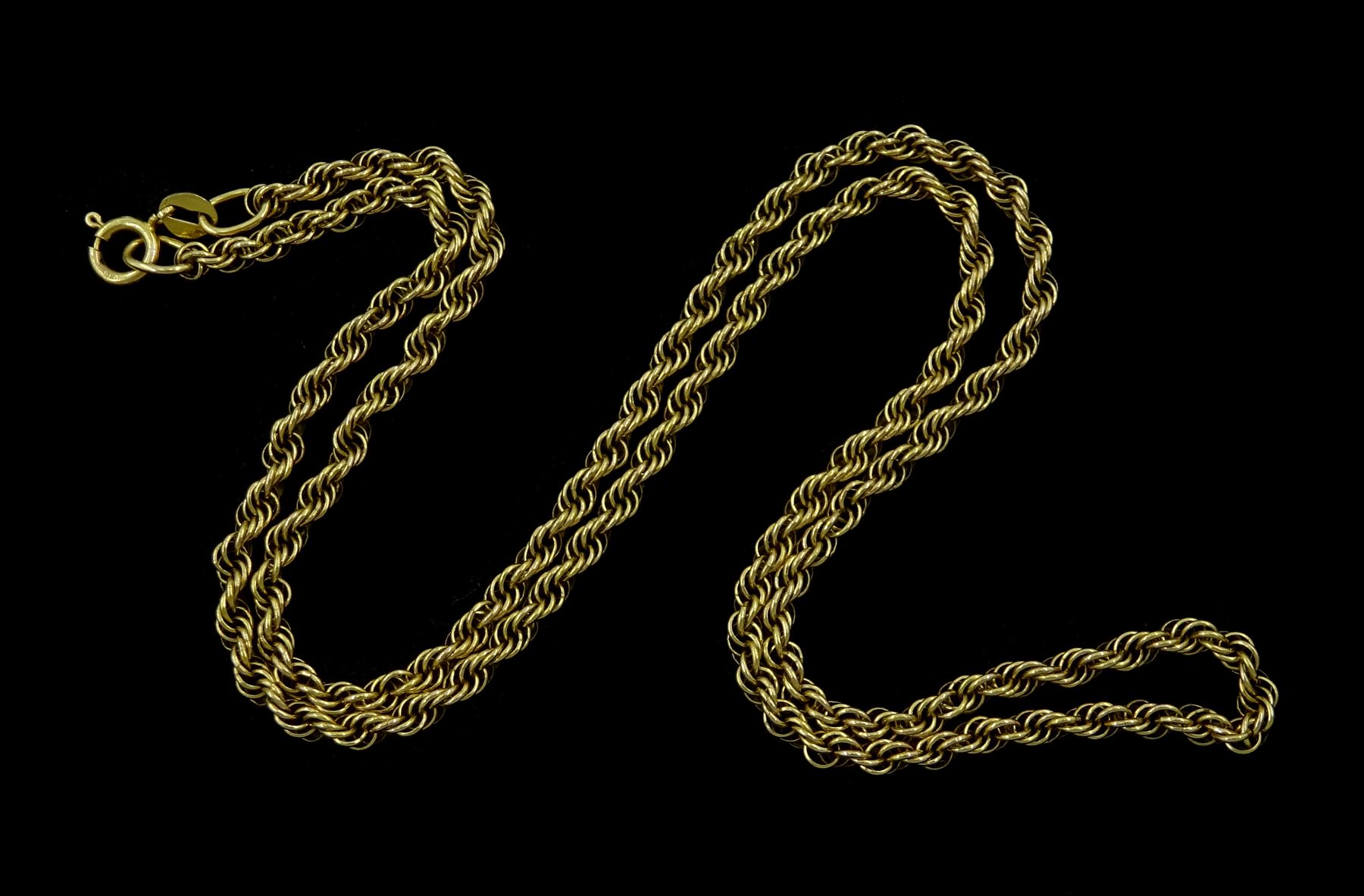 9ct gold rope twist link necklace chain - Image 2 of 2