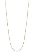 9ct gold bar and rectangular link chain necklace
