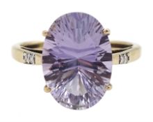 9ct gold single stone amethyst ring