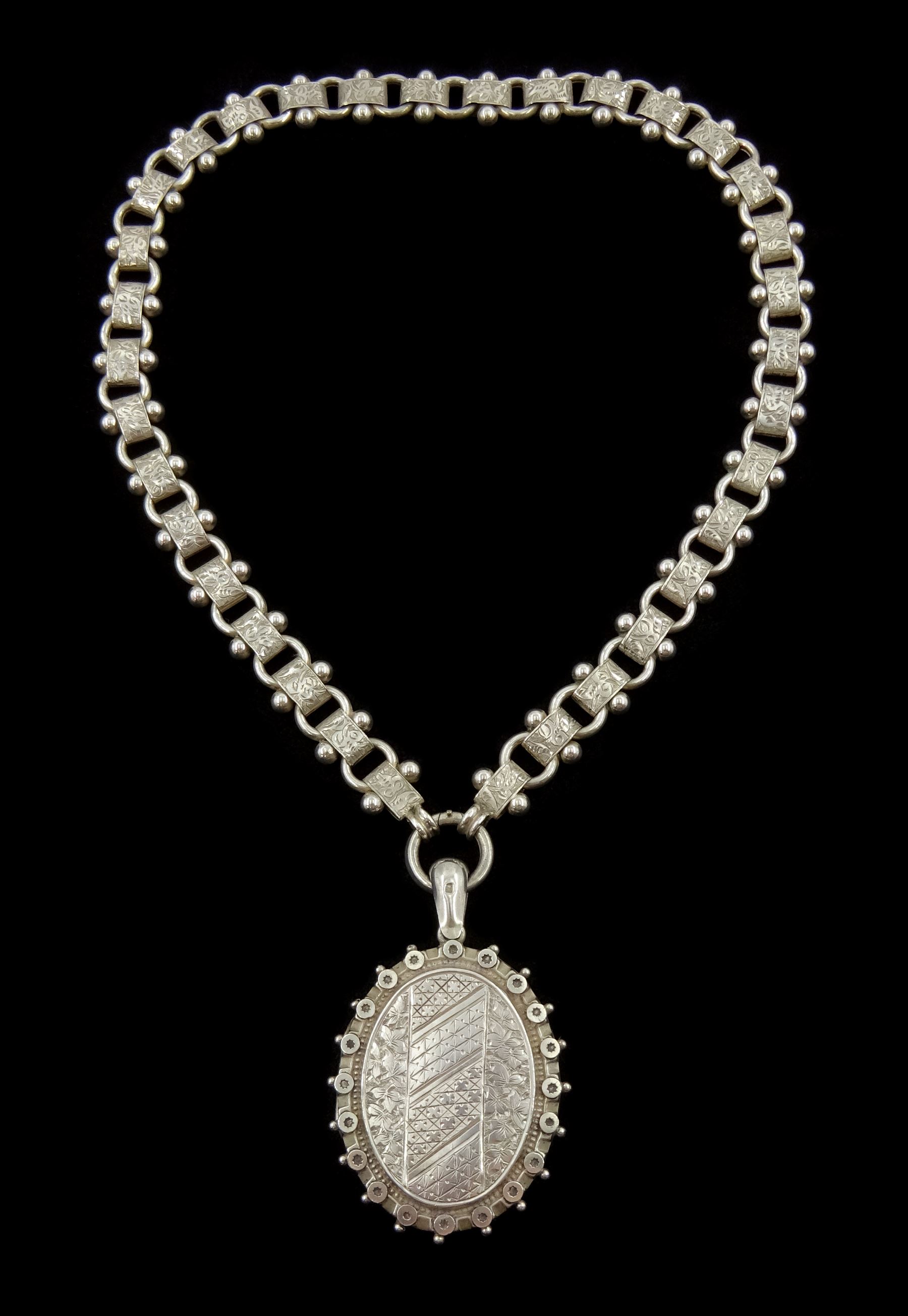 Victorian silver locket pendant