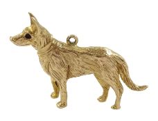 9ct gold Alsatian dog pendant/charm