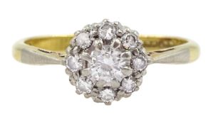 Gold round brilliant cut diamond cluster ring