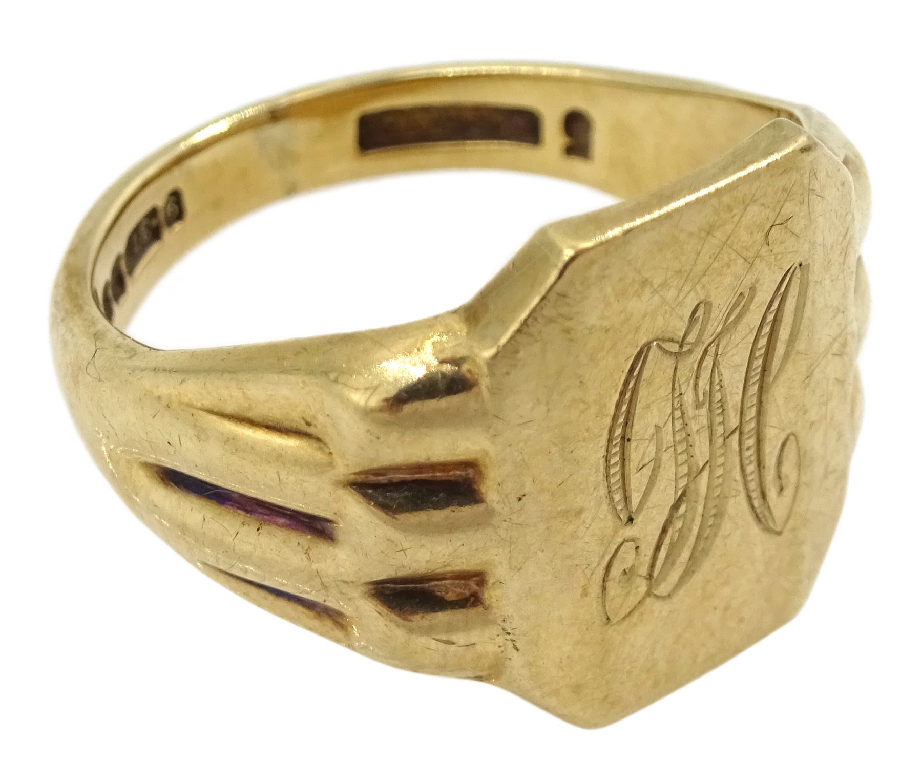 9ct gold signet ring - Image 3 of 4