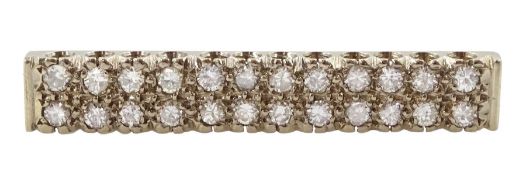 Early 20th century 18ct white gold double row old cut diamond brooch