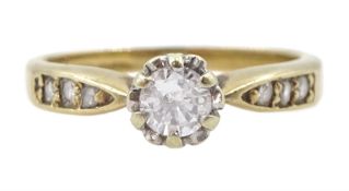 9ct gold single stone round brilliant cut diamond ring