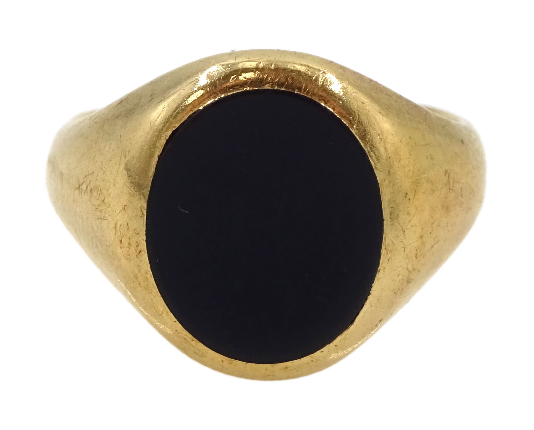 9ct gold single stone black onyx signet ring