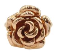 9ct rose gold rose flower head ring