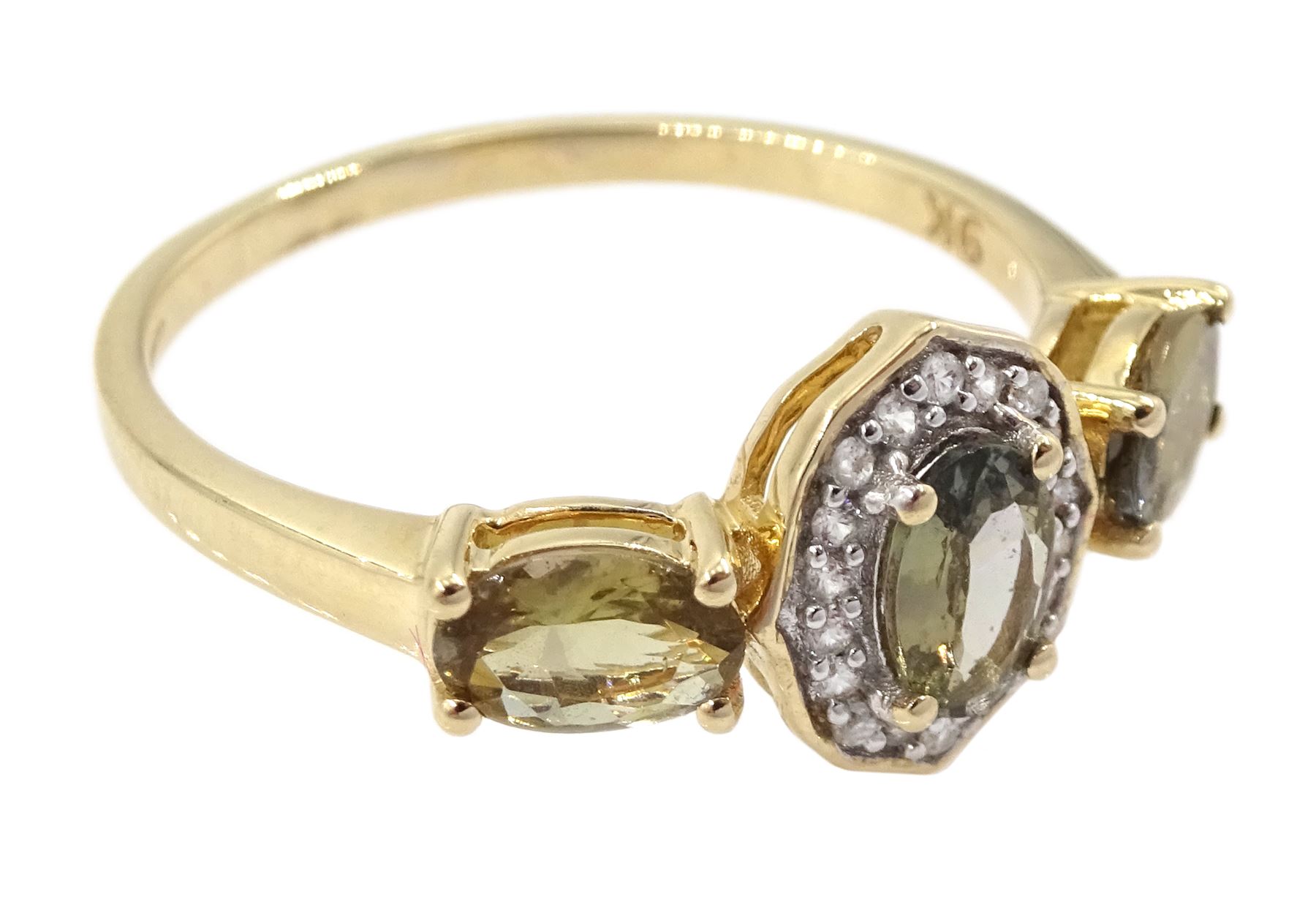 9ct gold csarite and white zircon ring - Image 3 of 4