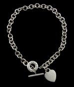 Tiffany & Co silver heart tag and toggle necklace