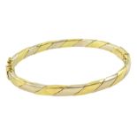 18ct white and yellow gold bangle