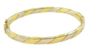 18ct white and yellow gold bangle