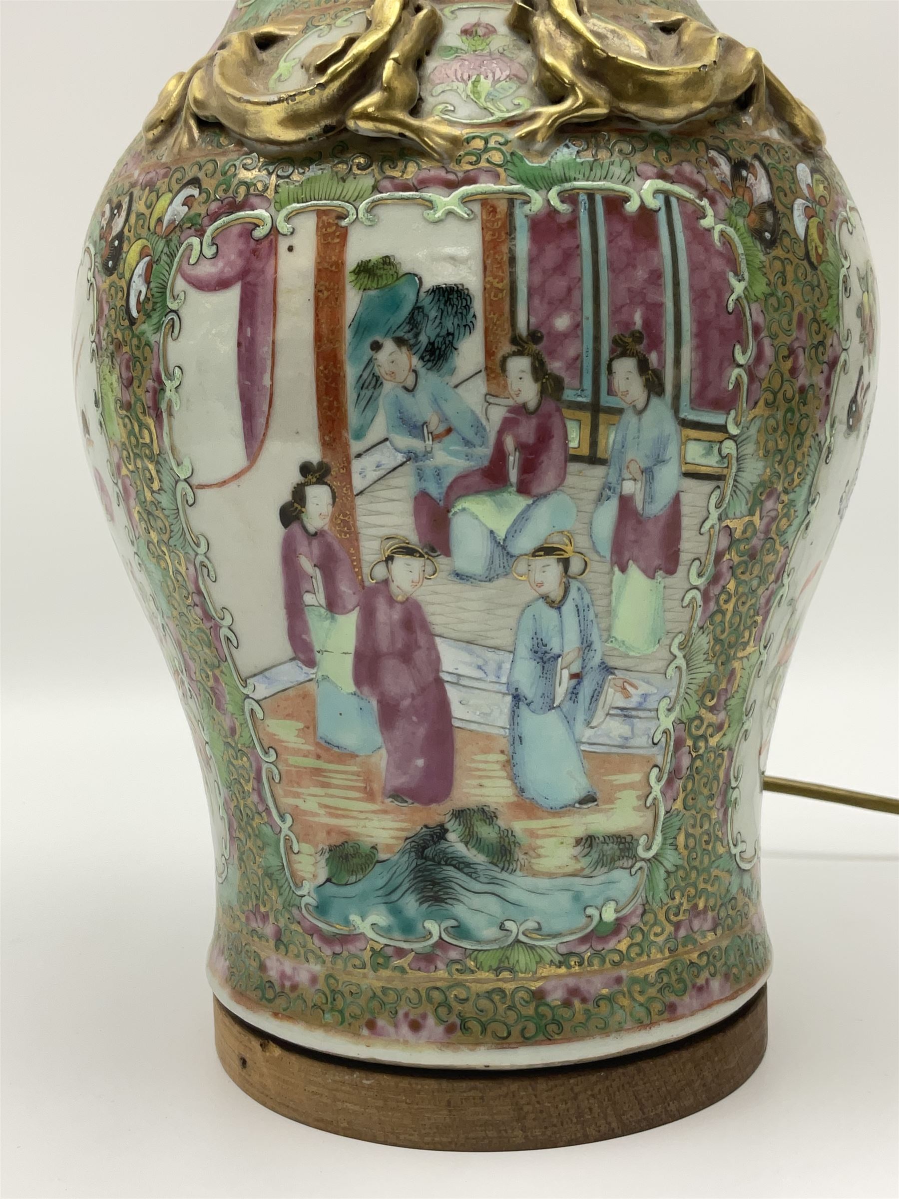 19th century Chinese Canton Famille Rose vase - Image 7 of 12