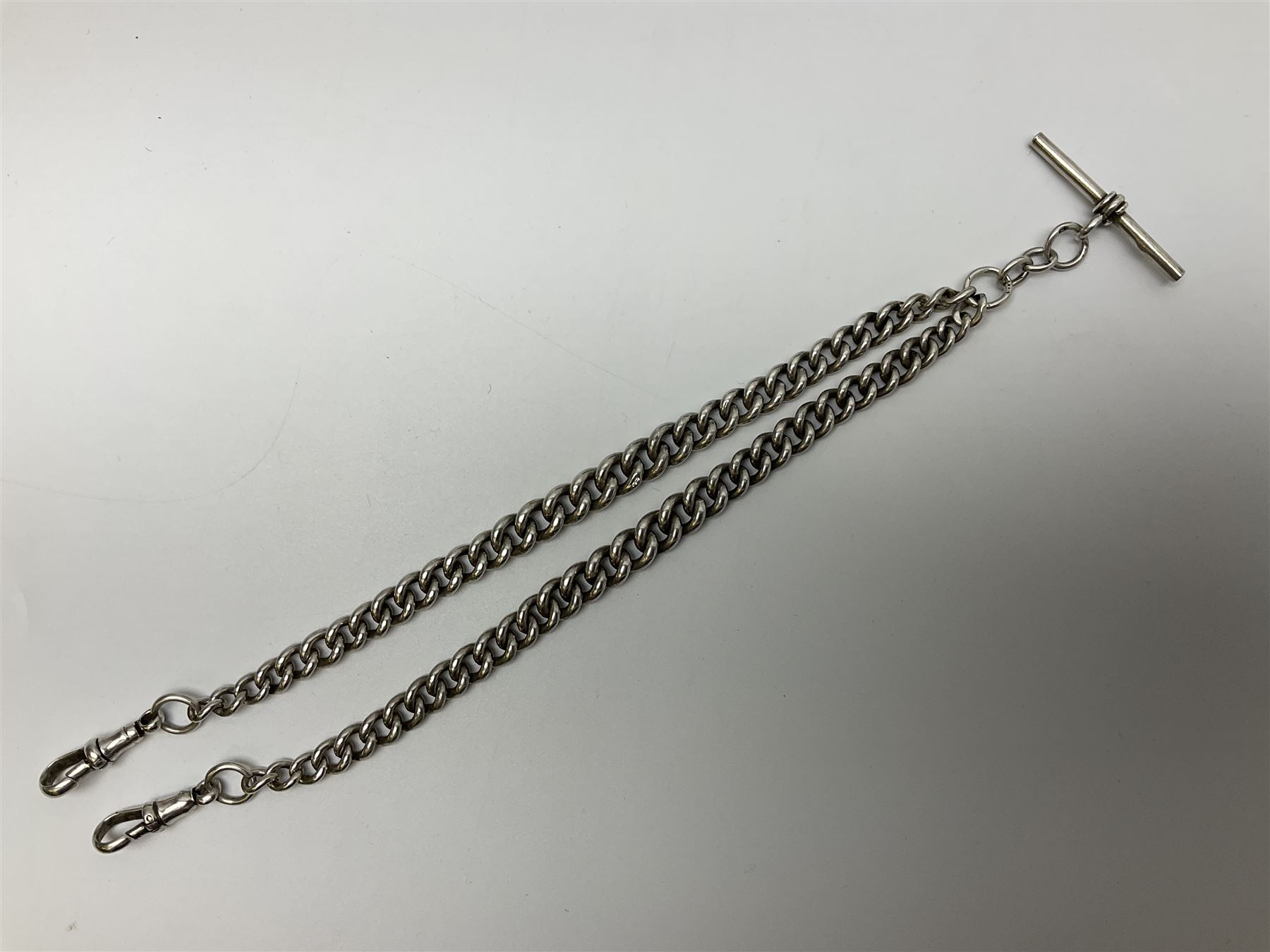 Early 20th century silver tapering Albert chain - Image 5 of 6