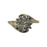 9ct gold diamond cluster ring