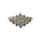 9ct gold cubic zirconia cluster ring