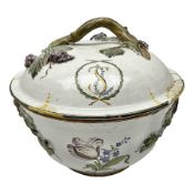 18th century French Faience large soup tureen